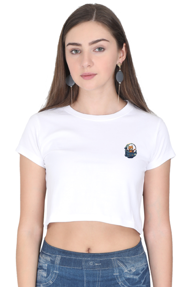 Issac Mew-Ton Female Crop Top - Pocket Graphics