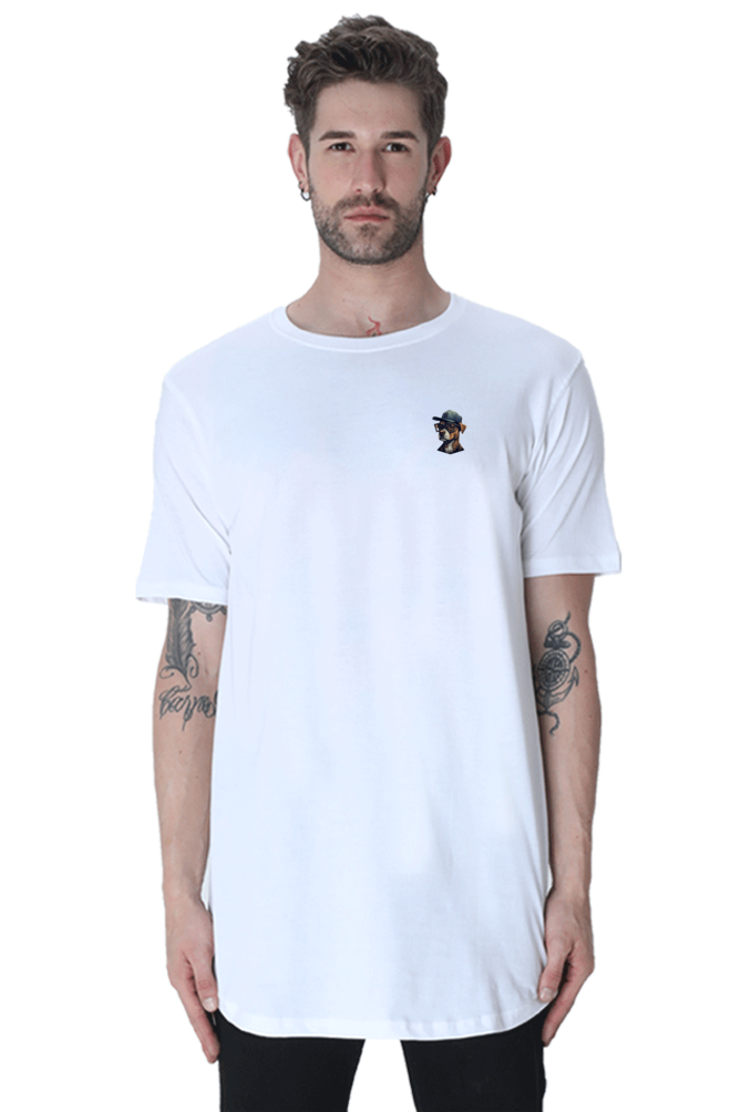 Fuzz Aldrin Longline curve T-Shirt - Pocket Graphics