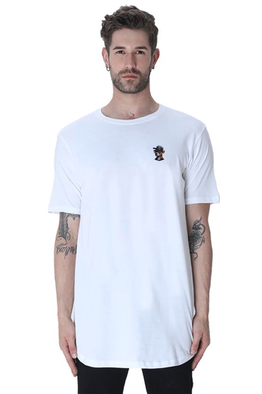 Fuzz Aldrin Longline curve T-Shirt - Pocket Graphics