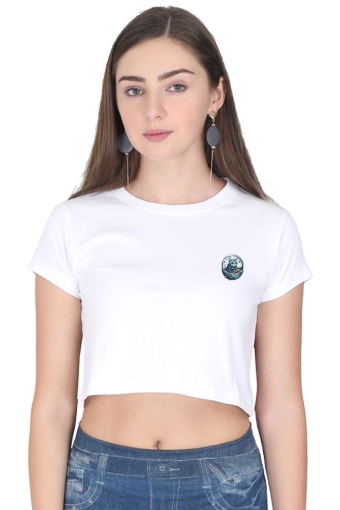 Purrito Female Crop Top - Pocket Graphic