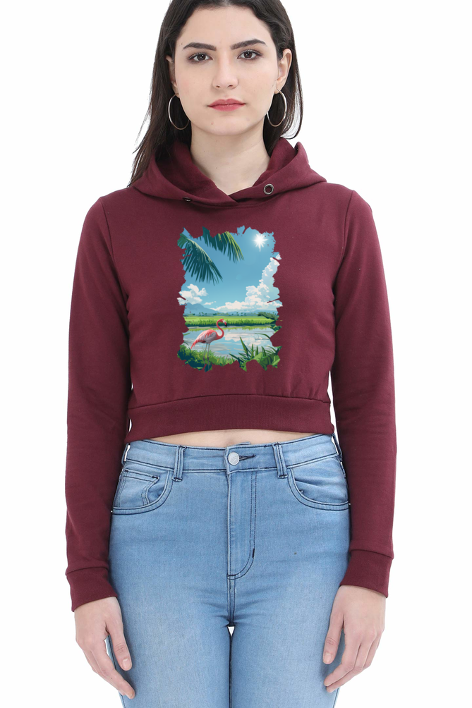 Flamin-stay Crop Hoodies