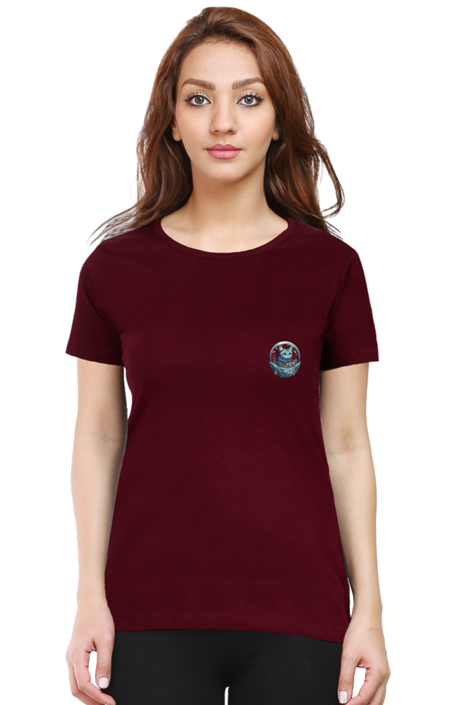 Purrito Female Round Neck Half Sleeve Classic - Pocket Graphic