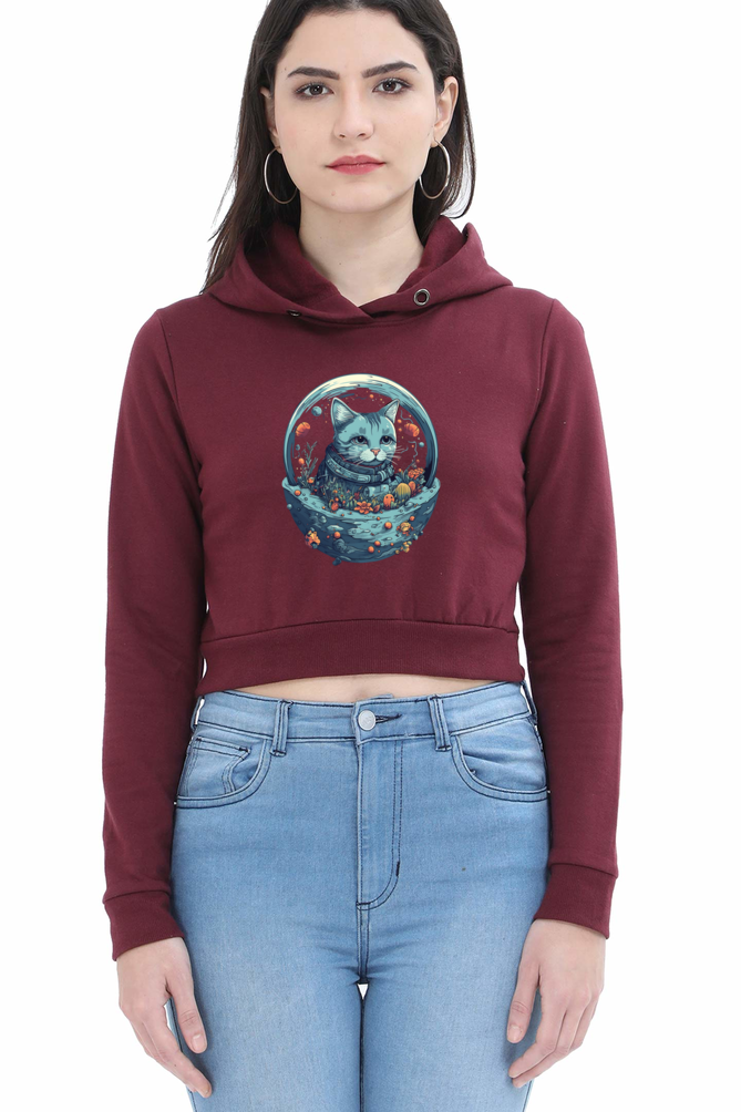 Purrito Female Crop Hoodie - Shirt Graphic