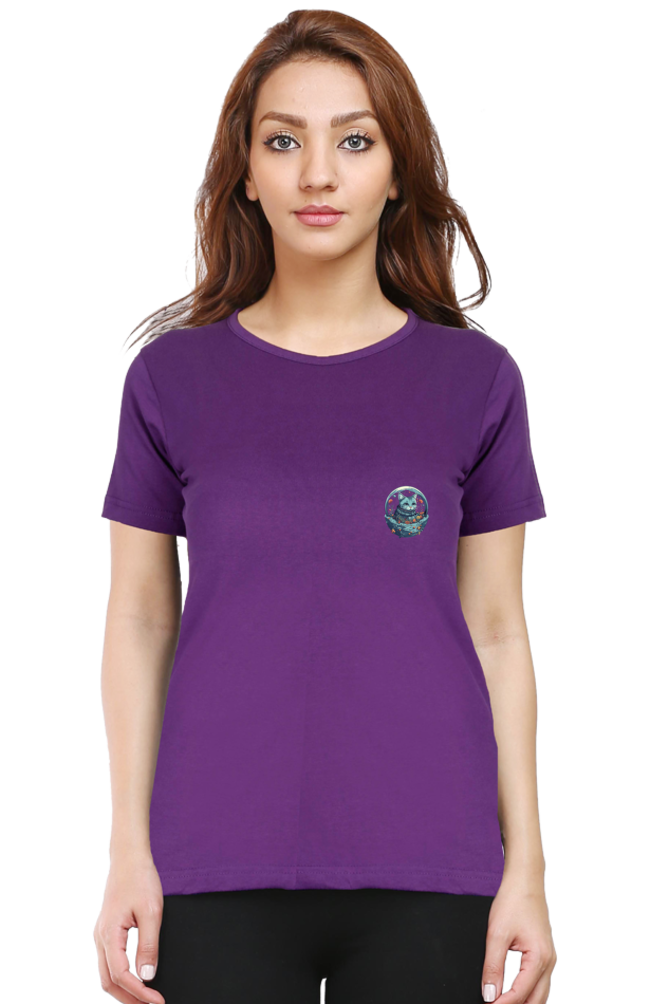 Purrito Female Round Neck Half Sleeve Classic - Pocket Graphic