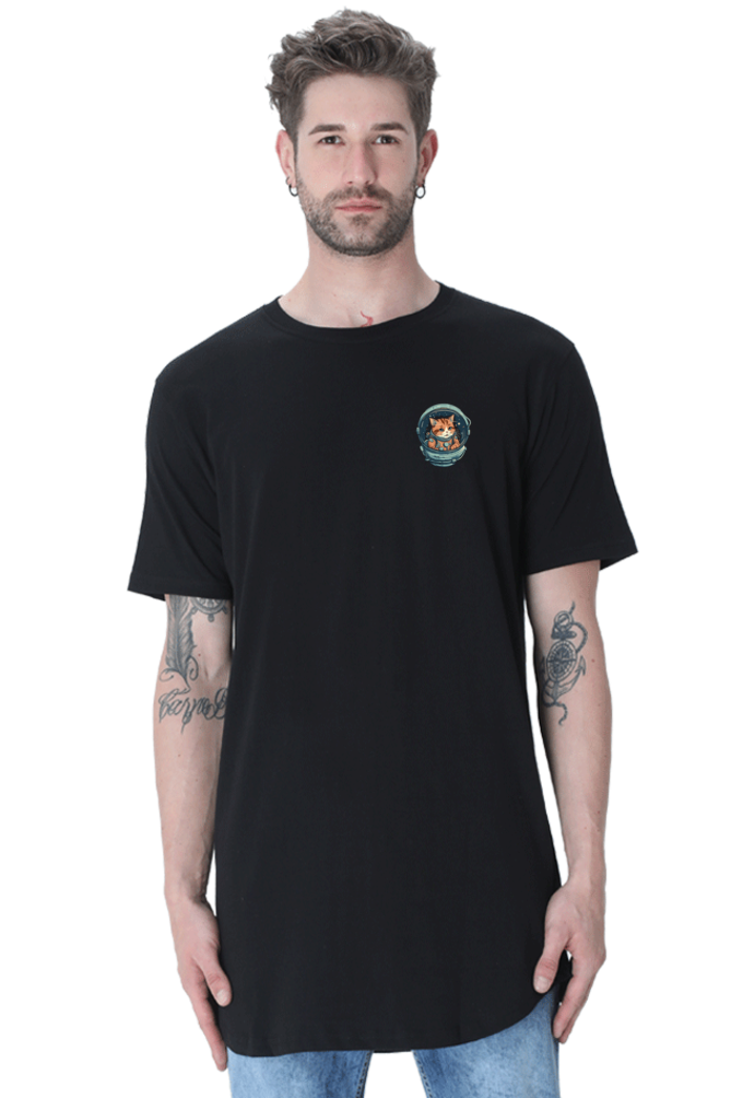 Apawllo Longline Curved T-Shirt - Pocket Graphic