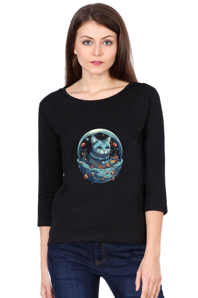 Purrito Female Round Neck Full Sleeve - Shirt Graphic