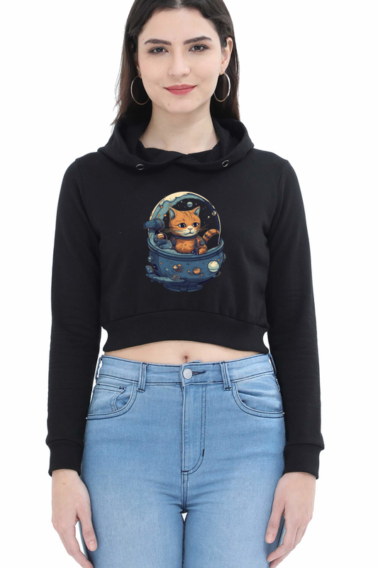 Issac Mew-Ton Female Crop Hoodie - Shirt Graphics