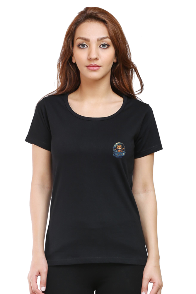 Issac Mew-Ton Female Round Neck Half Sleeve Classic - Pocket Graphics