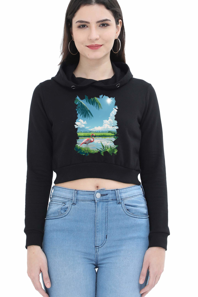 Flamin-stay Crop Hoodies