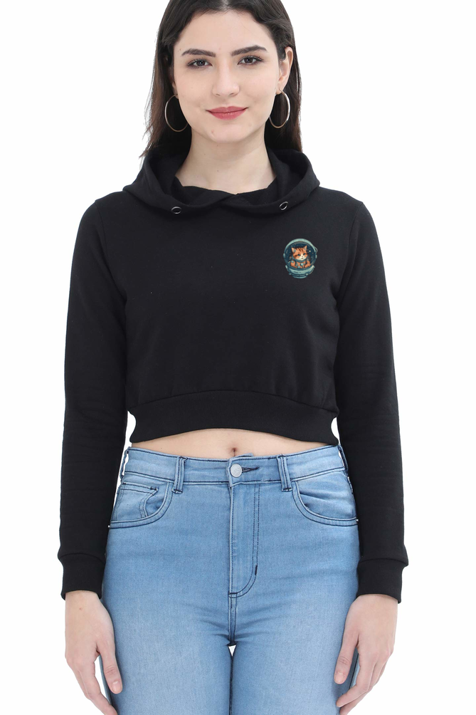 Apawllo Female Crop Hoodie - Pocket Graphic