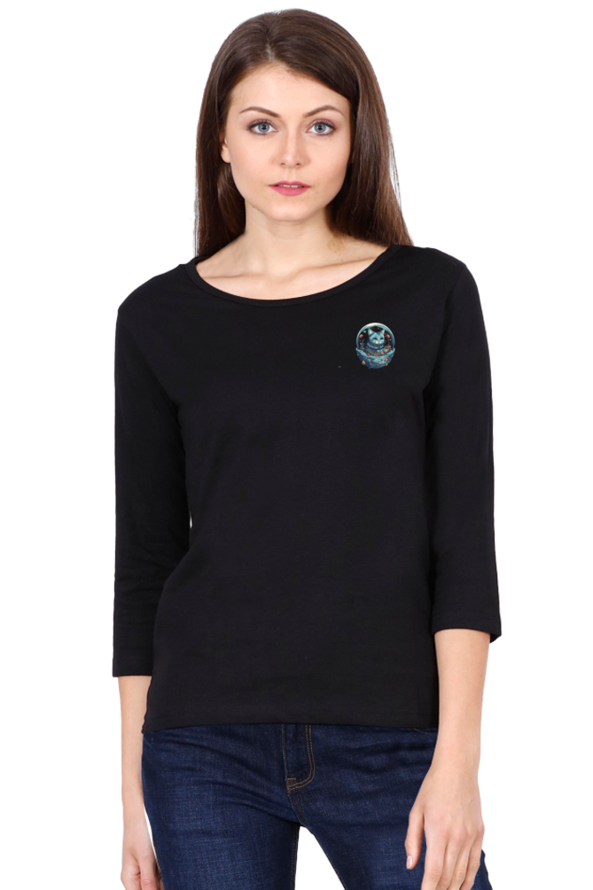 Purrito Female Round Neck Full Sleeve - Pocket Graphic