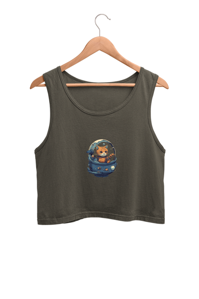 Issac Mew-Ton Female Crop Tank - Shirt Graphics