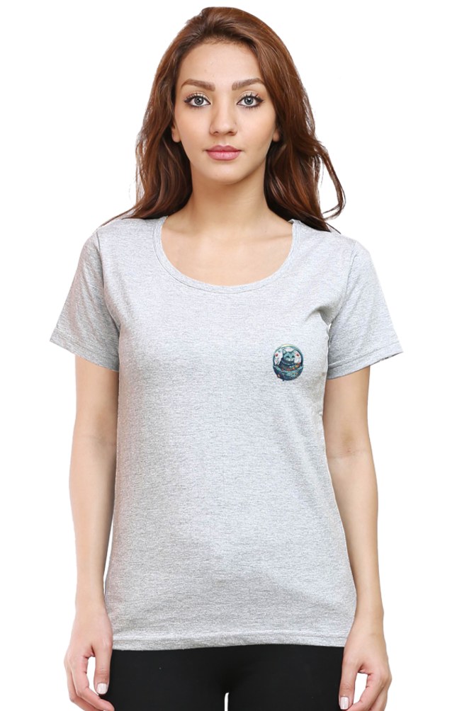 Purrito Female Round Neck Half Sleeve Classic - Pocket Graphic