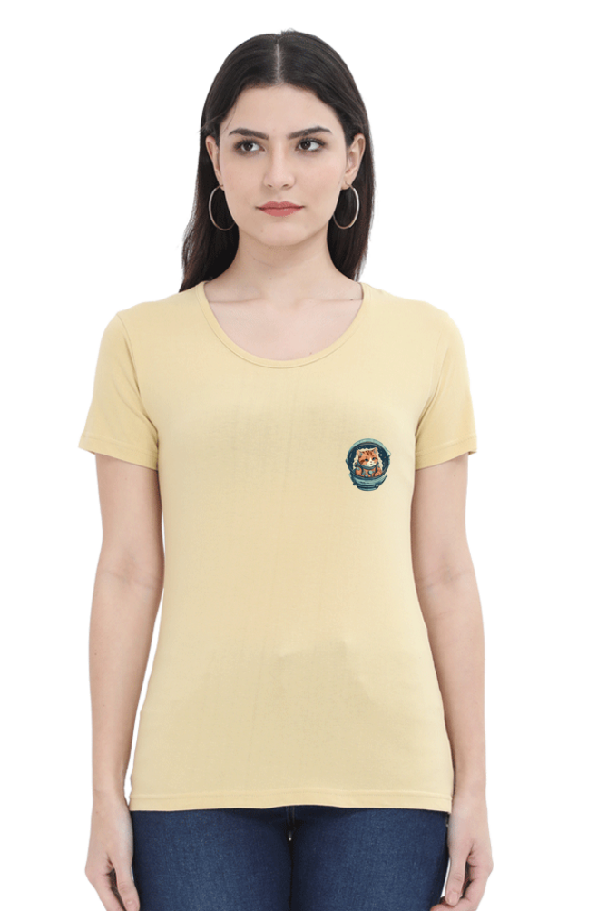 Apawllo Female Round Neck Half Sleeve Classic - Pocket Graphic