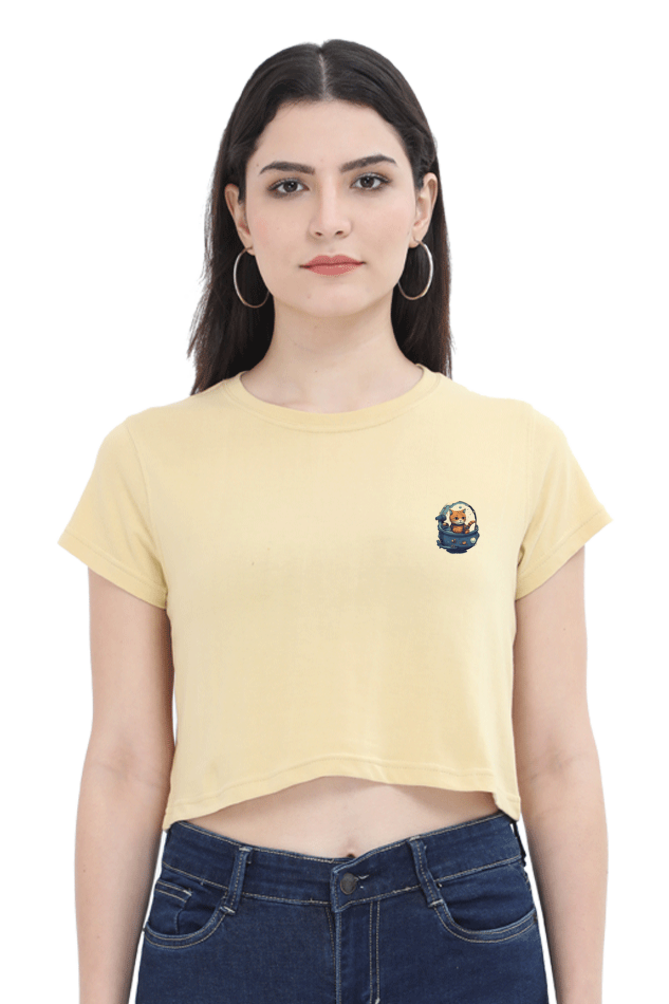 Issac Mew-Ton Female Crop Top - Pocket Graphics