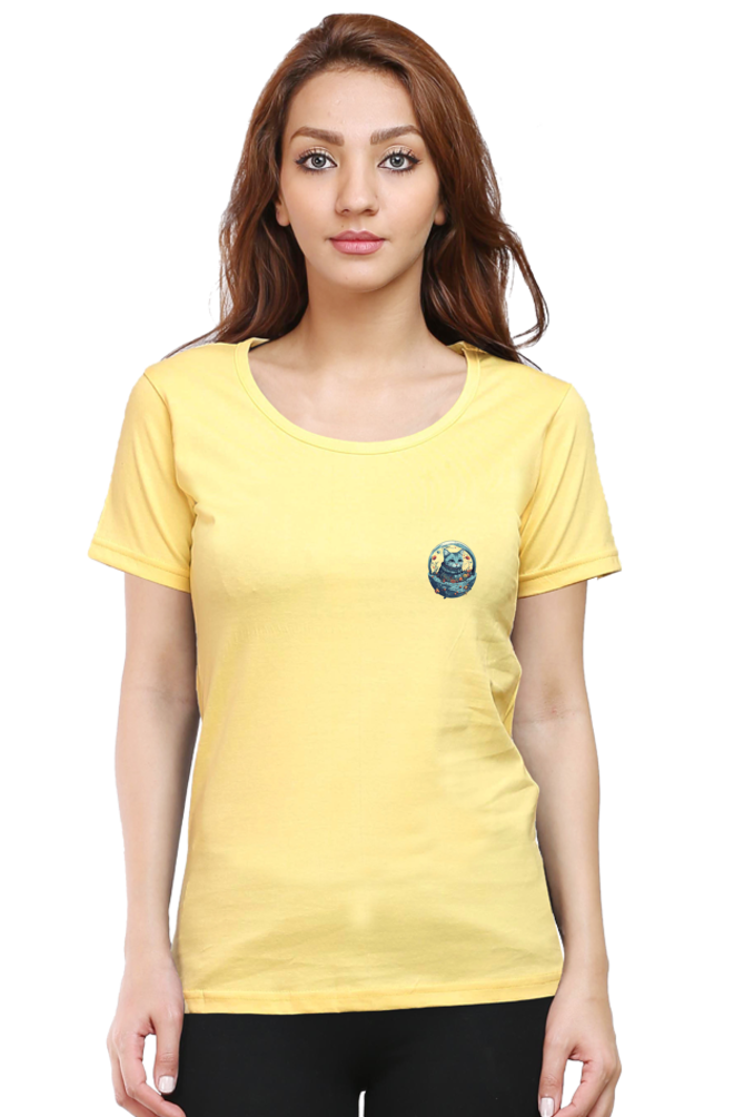 Purrito Female Round Neck Half Sleeve Classic - Pocket Graphic