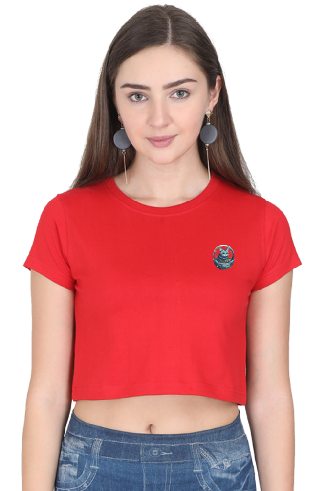 Purrito Female Crop Top - Pocket Graphic