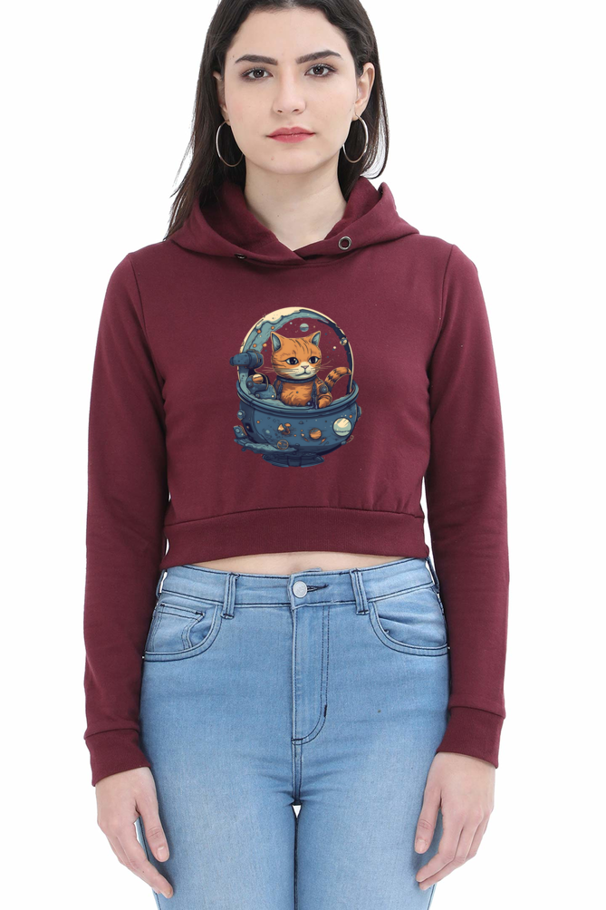 Issac Mew-Ton Female Crop Hoodie - Shirt Graphics