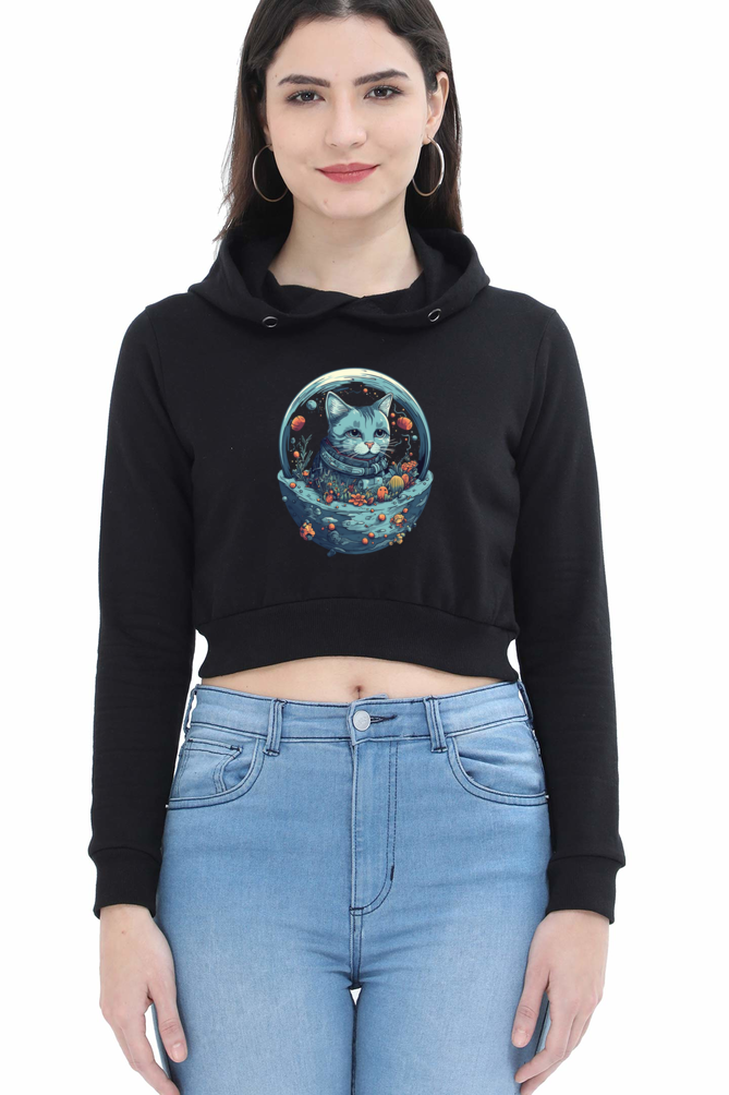 Purrito Female Crop Hoodie - Shirt Graphic