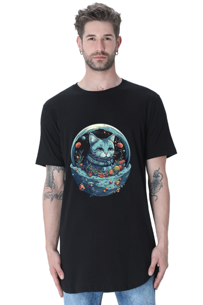 Purrito Longline Curved T-Shirt - Shirt Graphic