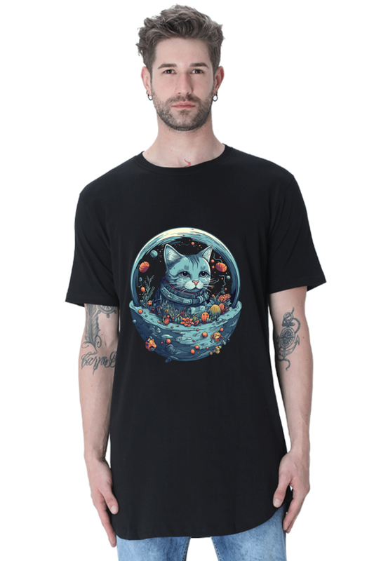 Purrito Longline Curved T-Shirt - Shirt Graphic