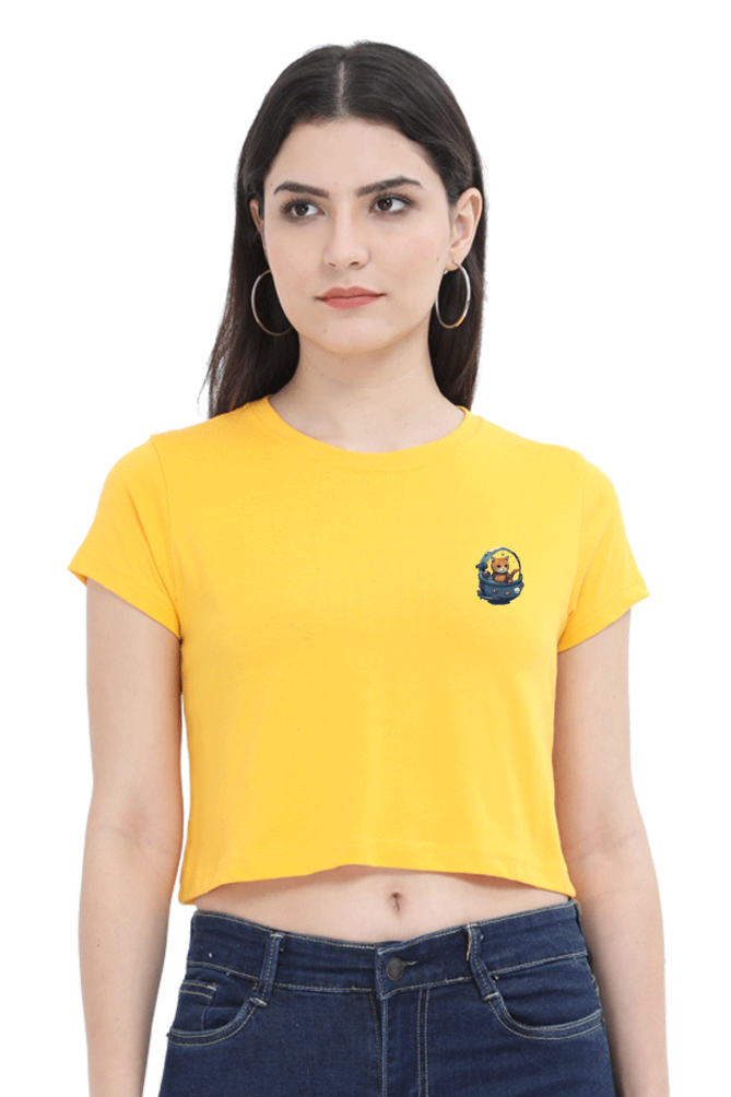 Issac Mew-Ton Female Crop Top - Pocket Graphics