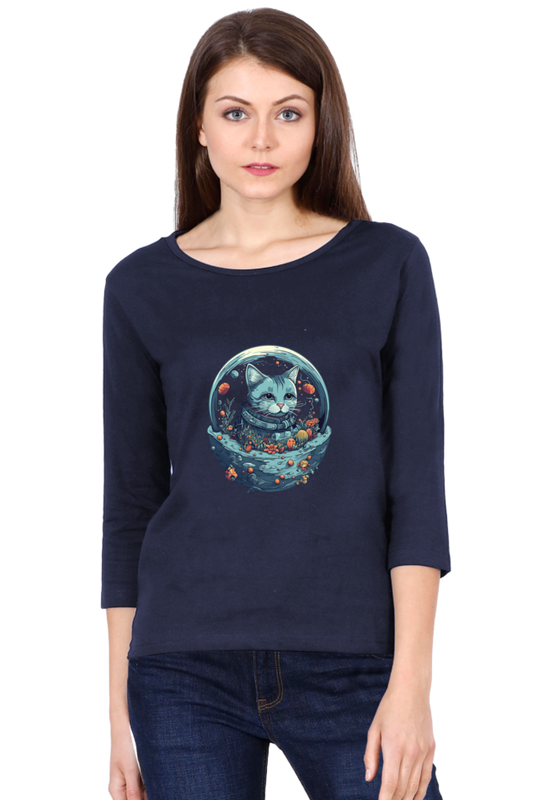 Purrito Female Round Neck Full Sleeve - Shirt Graphic