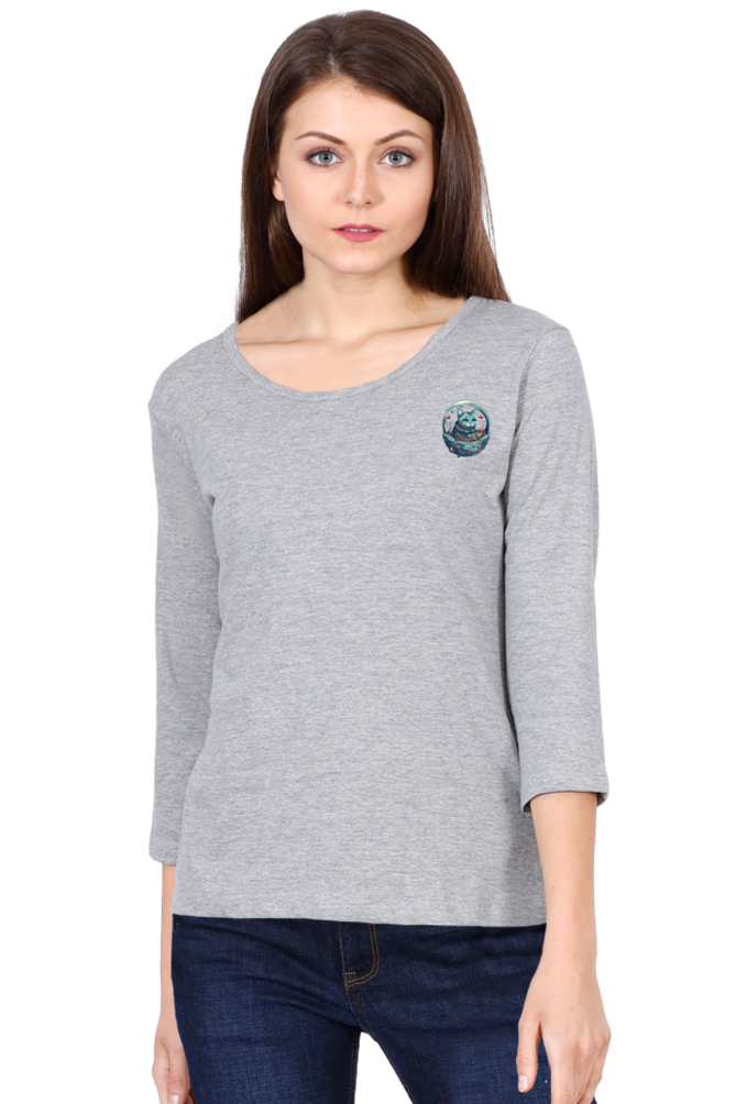 Purrito Female Round Neck Full Sleeve - Pocket Graphic