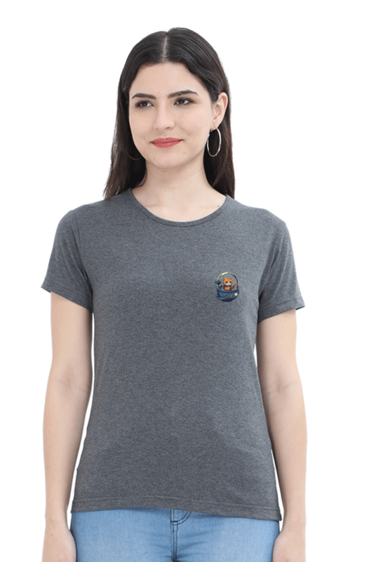 Issac Mew-Ton Female Round Neck Half Sleeve Classic - Pocket Graphics