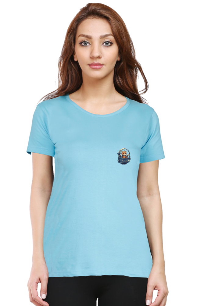 Issac Mew-Ton Female Round Neck Half Sleeve Classic - Pocket Graphics