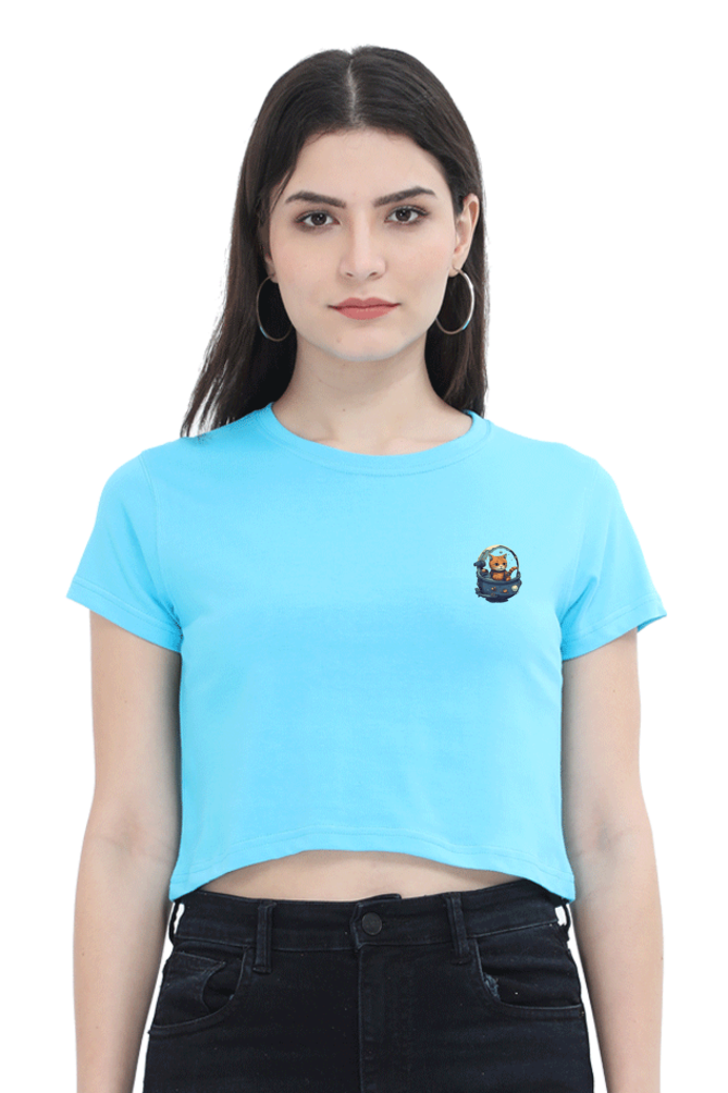 Issac Mew-Ton Female Crop Top - Pocket Graphics